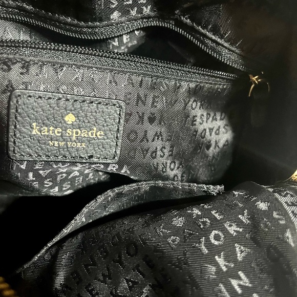 NWOT Kate Spade ♠️ black and animal print 109% cow leather small backpack - Picture 4 of 15